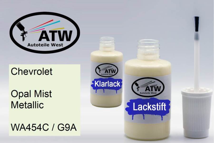 Chevrolet, Opal Mist Metallic, WA454C / G9A: 20ml Lackstift + 20ml Klarlack - Set, von ATW Autoteile West.